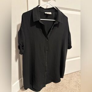 Treasure & Bond Women’s Black Casual Button Down Shirt Size Small